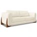 Kit 2 Poltronas e Sofá Living 2 Lugares 1,80m Lottus Linho Natural Pés Castanho - Pallazio