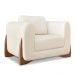 Kit 2 Poltronas e Sofá Living 2 Lugares 1,80m Lottus Linho Natural Pés Castanho - Pallazio