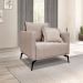 Kit 2 Poltronas e Sofá Living 2 Lugares 1,80m Sirius Linho Areia Pés Metálicos - Pallazio