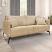 Kit 2 Poltronas e Sofá Living 2 Lugares 1,80m Sirius Linho Dourado Pés Metálicos - Pallazio
