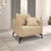 Kit 2 Poltronas e Sofá Living 2 Lugares 1,80m Sirius Linho Dourado Pés Metálicos - Pallazio