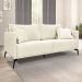 Kit 2 Poltronas e Sofá Living 2 Lugares 1,80m Sirius Linho Natural Pés Metálicos - Pallazio