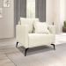 Kit 2 Poltronas e Sofá Living 2 Lugares 1,80m Sirius Linho Natural Pés Metálicos - Pallazio