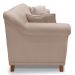 Kit 2 Poltronas e Sofá Living 2 Lugares 1,80m Vênus Linho Areia Pés Castanho - Pallazio