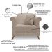 Kit 2 Poltronas e Sofá Living 2 Lugares 1,80m Vênus Linho Areia Pés Castanho - Pallazio