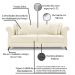 Kit 2 Poltronas e Sofá Living 2 Lugares 1,80m Vênus Linho Bege Pés Castanho - Pallazio