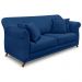 Kit 2 Poltronas e Sofá Living 2 Lugares 1,80m Vênus Suede Azul Marinho Pés Castanho - Pallazio