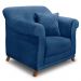 Kit 2 Poltronas e Sofá Living 2 Lugares 1,80m Vênus Suede Azul Marinho Pés Castanho - Pallazio