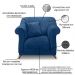 Kit 2 Poltronas e Sofá Living 2 Lugares 1,80m Vênus Suede Azul Marinho Pés Castanho - Pallazio