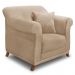 Kit 2 Poltronas e Sofá Living 2 Lugares 1,80m Vênus Suede Bege Pés Castanho - Pallazio