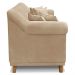 Kit 2 Poltronas e Sofá Living 2 Lugares 1,80m Vênus Suede Bege Pés Castanho - Pallazio