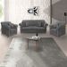 Kit 2 Poltronas e Sofá Living 2 Lugares 1,80m Vênus Suede Cinza Pés Castanho - Pallazio