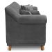 Kit 2 Poltronas e Sofá Living 2 Lugares 1,80m Vênus Suede Cinza Pés Castanho - Pallazio