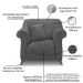 Kit 2 Poltronas e Sofá Living 2 Lugares 1,80m Vênus Suede Cinza Pés Castanho - Pallazio