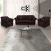 Kit 2 Poltronas e Sofá Living 2 Lugares 1,80m Vênus Suede Marrom Café Pés Castanho - Pallazio
