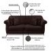 Kit 2 Poltronas e Sofá Living 2 Lugares 1,80m Vênus Suede Marrom Café Pés Castanho - Pallazio