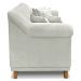 Kit 2 Poltronas e Sofá Living 2 Lugares 1,80m Vênus Veludo Cinza Prata Pés Castanho - Pallazio