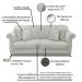 Kit 2 Poltronas e Sofá Living 2 Lugares 1,80m Vênus Veludo Cinza Prata Pés Castanho - Pallazio