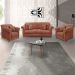 Kit 2 Poltronas e Sofá Living 2 Lugares 1,80m Vênus Veludo Cobre Pés Castanho - Pallazio