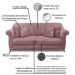 Kit 2 Poltronas e Sofá Living 2 Lugares 1,80m Vênus Veludo Lílas Pés Castanho - Pallazio