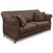 Kit 2 Poltronas e Sofá Living 2 Lugares 1,80m Vênus Veludo Marrom Pés Castanho - Pallazio