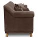 Kit 2 Poltronas e Sofá Living 2 Lugares 1,80m Vênus Veludo Marrom Pés Castanho - Pallazio