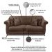 Kit 2 Poltronas e Sofá Living 2 Lugares 1,80m Vênus Veludo Marrom Pés Castanho - Pallazio