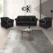 Kit 2 Poltronas e Sofá Living 2 Lugares 1,80m Vênus Veludo Preto Pés Castanho - Pallazio