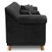 Kit 2 Poltronas e Sofá Living 2 Lugares 1,80m Vênus Veludo Preto Pés Castanho - Pallazio