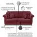 Kit 2 Poltronas e Sofá Living 2 Lugares 1,80m Vênus Veludo Vinho Pés Castanho - Pallazio