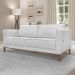 Kit 2 Poltronas e Sofá Living 2 Lugares 1,90m Vega Linho Cinza Pés Castanho - Pallazio
