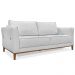 Kit 2 Poltronas e Sofá Living 2 Lugares 1,90m Vega Linho Cinza Pés Castanho - Pallazio
