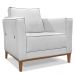 Kit 2 Poltronas e Sofá Living 2 Lugares 1,90m Vega Linho Cinza Pés Castanho - Pallazio