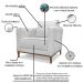 Kit 2 Poltronas e Sofá Living 2 Lugares 1,90m Vega Linho Cinza Pés Castanho - Pallazio