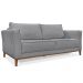 Kit 2 Poltronas e Sofá Living 2 Lugares 1,90m Vega Linho Grafite Pés Castanho - Pallazio