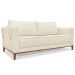 Kit 2 Poltronas e Sofá Living 2 Lugares 1,90m Vega Linho Natural Pés Castanho - Pallazio