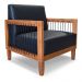 Kit 2 Poltronas e Sofá Living 2 Lugares Marilia 1,60m Corano Preto Base em Madeira Castanho - Pallazio