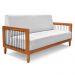 Kit 2 Poltronas e Sofá Living 2 Lugares Marilia 1,60m Linho Cinza Base em Madeira Castanho - Pallazio