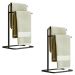 Kit 2 Porta Toalhas de Rosto Eleganza Metal Preto - Pallazio