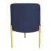 Kit 2 Puffs Decorativo Soren Suede Azul Marinho Pés de Ferro Dourado - Pallazio