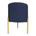 Kit 2 Puffs Decorativo Soren Suede Azul Marinho Pés de Ferro Dourado - Pallazio