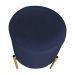 Kit 2 Puffs Decorativo Soren Suede Azul Marinho Pés de Ferro Dourado - Pallazio