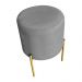 Kit 2 Puffs Decorativo Soren Suede Grafite Pés de Ferro Dourado - Pallazio
