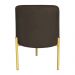 Kit 2 Puffs Decorativo Soren Suede Marrom Pés de Ferro Dourado - Pallazio