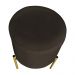 Kit 2 Puffs Decorativo Soren Suede Marrom Pés de Ferro Dourado - Pallazio