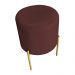 Kit 2 Puffs Decorativo Soren Suede Marsala Pés de Ferro Dourado - Pallazio