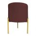 Kit 2 Puffs Decorativo Soren Suede Marsala Pés de Ferro Dourado - Pallazio