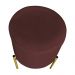 Kit 2 Puffs Decorativo Soren Suede Marsala Pés de Ferro Dourado - Pallazio