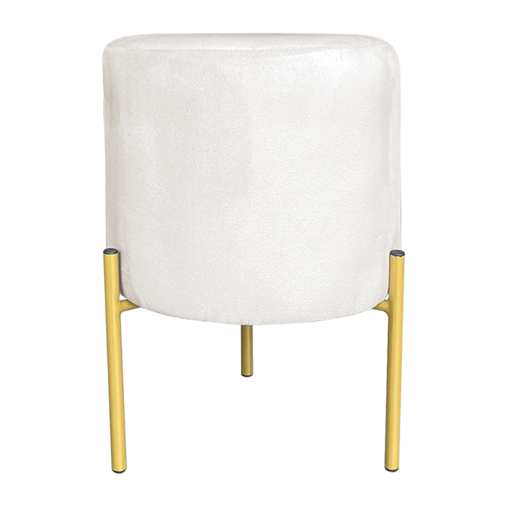 Kit 2 Puffs Decorativo Soren Suede Pés de Ferro Dourado - Pallazio