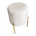 Kit 2 Puffs Decorativo Soren Suede Pés de Ferro Dourado - Pallazio